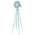 thumbnail image 1 of IVV 8ft Tall Outdoor Metal Windmill w/ Weather Vane for Garden Yard Decoration, Light Blue, 1 of 10
