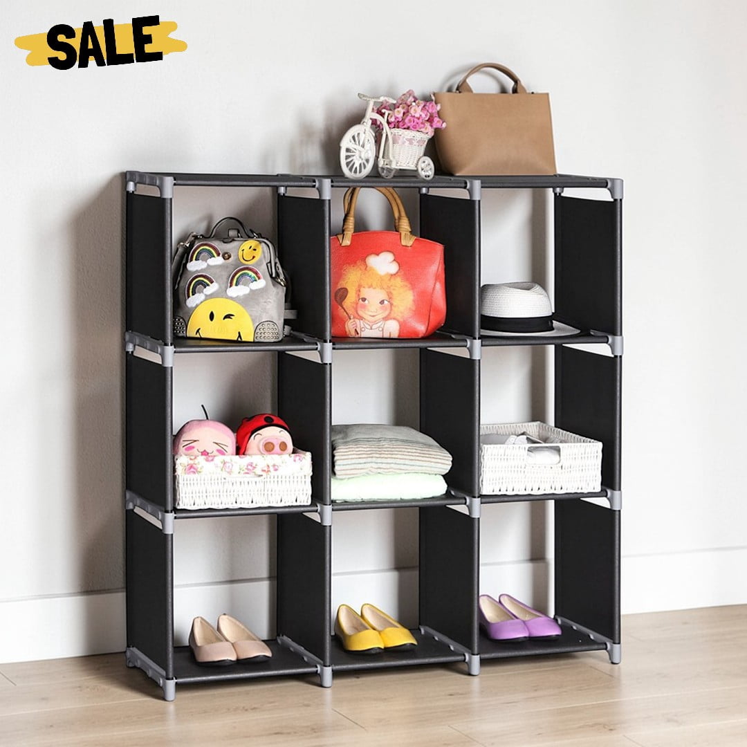 IVV 9-Compartment Storage Organizer, DIY Non-Woven Fabric Cube Storage ...