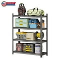 thumbnail image 1 of IVV Adjustable Metal Storage Rack, 4 Tier Heavy Duty Shelving Unit for Home, Kitchen, Garage, Supermarket, Max Load 1200LBS, Black, 1 of 7