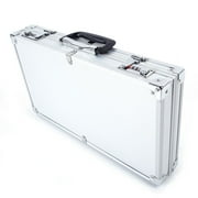 IVV Aluminum Framed Locking Gun Pistol HandGun Lock Box Hard Storage Carry Case with Hign Density Foam, 45x25x7.5cm, Silver