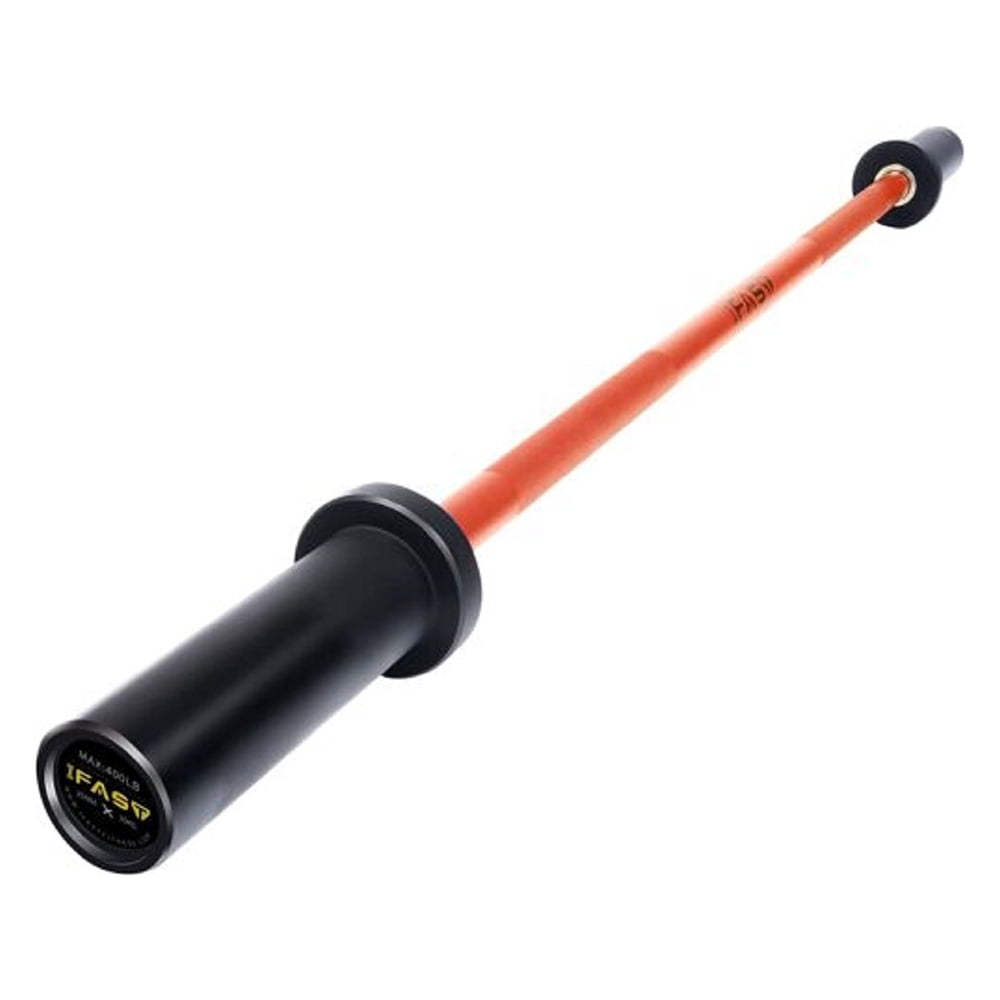 IVV Barbell Olympic Bar 4FT Weight Bar for Weightlifting Strength Training Deadlift Squat, Bench Press 400lbs Capacity (Orange)