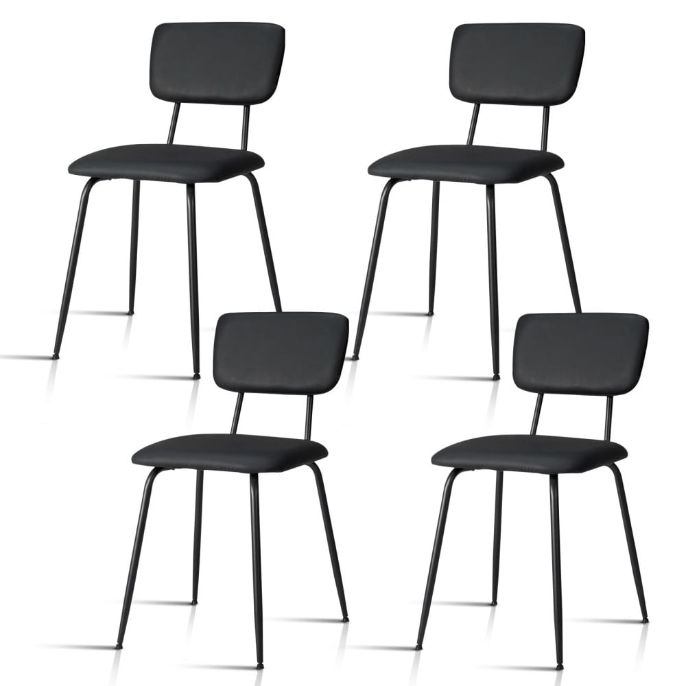 IVV Black Dining Chairs Set of 4 with Metal Legs, Modern Accent Side ...