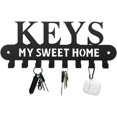 thumbnail image 1 of IVV Black Metal Key Holder, 1 Pack, Wall-Mounted Organizer with 8 Hooks, Rustic Farmhouse Entryway Décor, Steel Coat & Key Rack, 10.24 Inch, 1 of 6