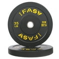 thumbnail image 1 of IVV Bumper Plates, Olympic Bumper Plates Set, 2-Inch Rubber Weight Plates with Steel Insert for Weight Lifting and Strength Training - 1 Pair（35LBS）, 1 of 5