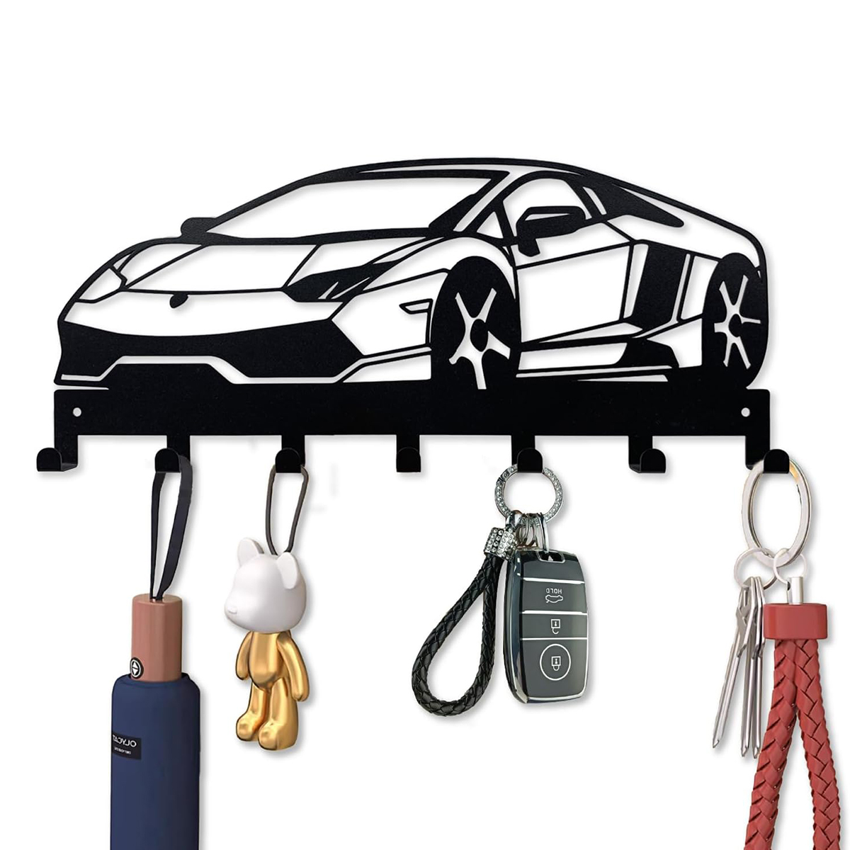 IVV Car-Themed Key Holder for Wall, Home Decorative Wall-Mounted Metal ...