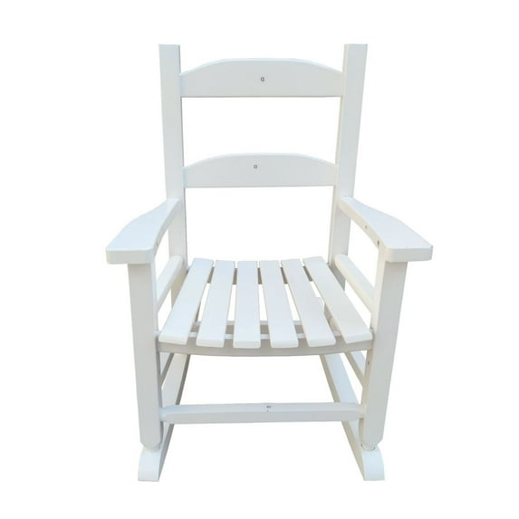 IVV Child's Wood Porch Rocker - Perfect for Indoor or Outdoor All Weather Porch Rocker for Garden,Lawn,Balcony,Backyard and Patio Porch Rocker Use - Max 110lbs Load (White)