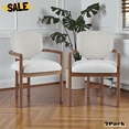 thumbnail image 1 of IVV Dining Chairs Set of 2, Modern Dining Room Accent Side Chairs with Rubber Wood Frame, Upholstered Kitchen Chairs with Padded Seat and Backrest, 300LBS Weight Capacity, Beige+Brown, 1 of 11
