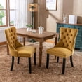 thumbnail image 1 of IVV Dining Chairs Set of 2 - Modern Style Velvet Dining Room Accent Side Chairs with Solid Wood Legs and Nailhead Trim for Home Kitchen and Restaurant, Gold, 1 of 10