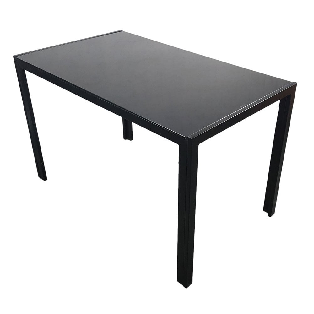 IVV Dining Table, Black Glass Dining Table for Living Room, 47" W x 27