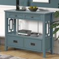 thumbnail image 1 of IVV Farmhouse Console Table with 4 Drawers, Wood Entryway Table with Storage Shelf, Sofa Table for Kitchen, Hallway, Dining, Living Room, Navy Blue, 1 of 9