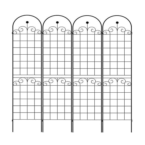 IVV Garden Trellis 4 Pack, 86.7'' H x 19.7'' W Metal Plant Climbing Trellis Suitable for Indoor and Outdoor Climbing Plants Flower Ivy Clematis, Black