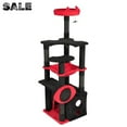 thumbnail image 1 of IVV Gothic Cat Tree with Hammock & Condo, 53"H Multi-Level Cat Tower with Padded Perch, Scratching Posts & Hanging Spider Toy, Black & Red, 1 of 10
