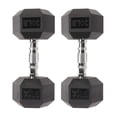 thumbnail image 1 of IVV Gym Rubber Coated Hex Dumbbell Hand Weights, Pairs, 1 of 5