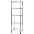 thumbnail image 1 of IVV Heavy Duty 5 Tier Wire Shelving Unit with Wheels, 5 Shelves Storage Rack, Adjustable Shelving Rack for Kitchen Bathroom Office, NSF Certified, Silver, 1 of 8