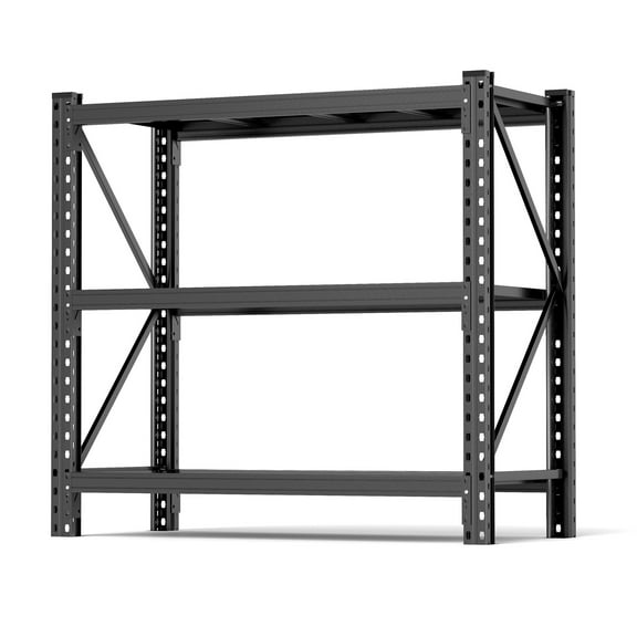IVV Heavy Duty Garage Shelving, 8500lbs Load Steel Shelving Units and Storage Racks, 3-Tier Metal Industrial Utility Shelf, 67"W x 19.7"D x 63"H, Black