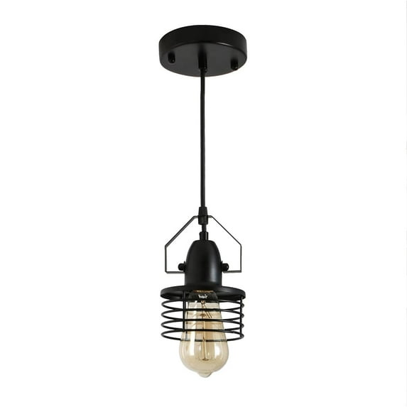 IVV Industrial Pendant Lighting, Black Pendant Light Fixtures Ceiling Light, Adjustable Hanging Light Fixtures, Modern Metal Shade Pendant Lighting, For Kitchen Island, Dining Room, Corridor