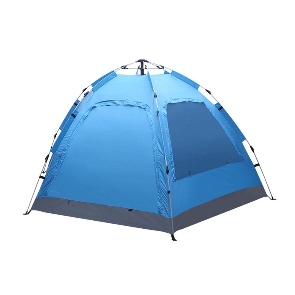 IVV Instant Setup Family Tent for 4–6 People, Waterproof Dome Shelter with Double Doors, Mesh Windows & Carry Bag - Blue