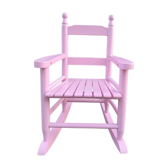 IVV Kids Rocking Chair, Wooden Rocker Chair, Children’s Porch Rocker Chair with Back and Armrest, for Nursery, Indoor, Outdoor, Living Rooms, Bedrooms (Light Pink)