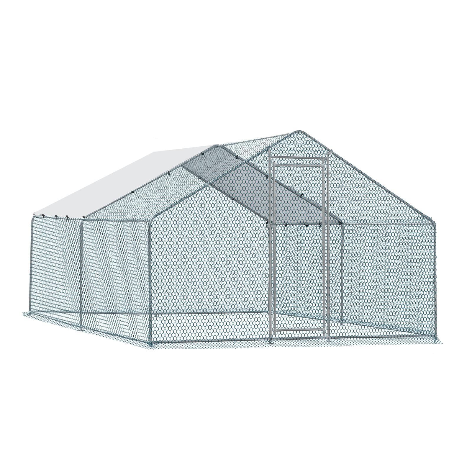 Large Metal Chicken Coop with Waterproof Cover, 13' x 10'