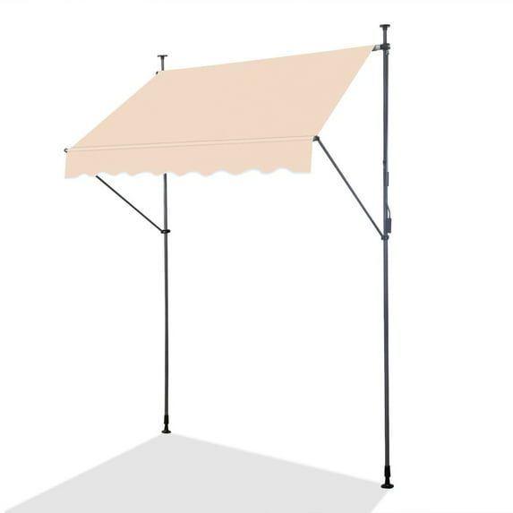 IVV Manual Retractable Awning - 78.7"D x 47.2"W Patio Awnings Outdoor Sunshade Shelter, UV Protection 50+ for Backyard Garden Balcony Khaki