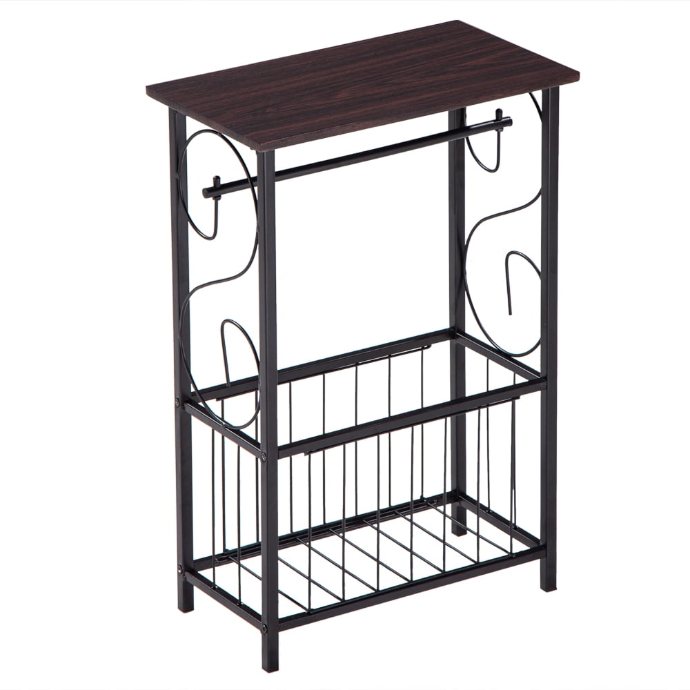 IVV Metal Bathroom Table Stand Storage Shelf with Dual Toilet Paper ...
