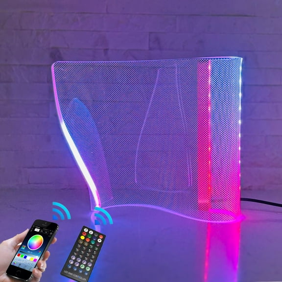 IVV Modern Curved RGB Desk Lamp with Remote Control | Futuristic Ambient Lighting for Gaming Rooms, Bedrooms, and Desktop Decoration | Unique Acrylic Smart Ambient Light