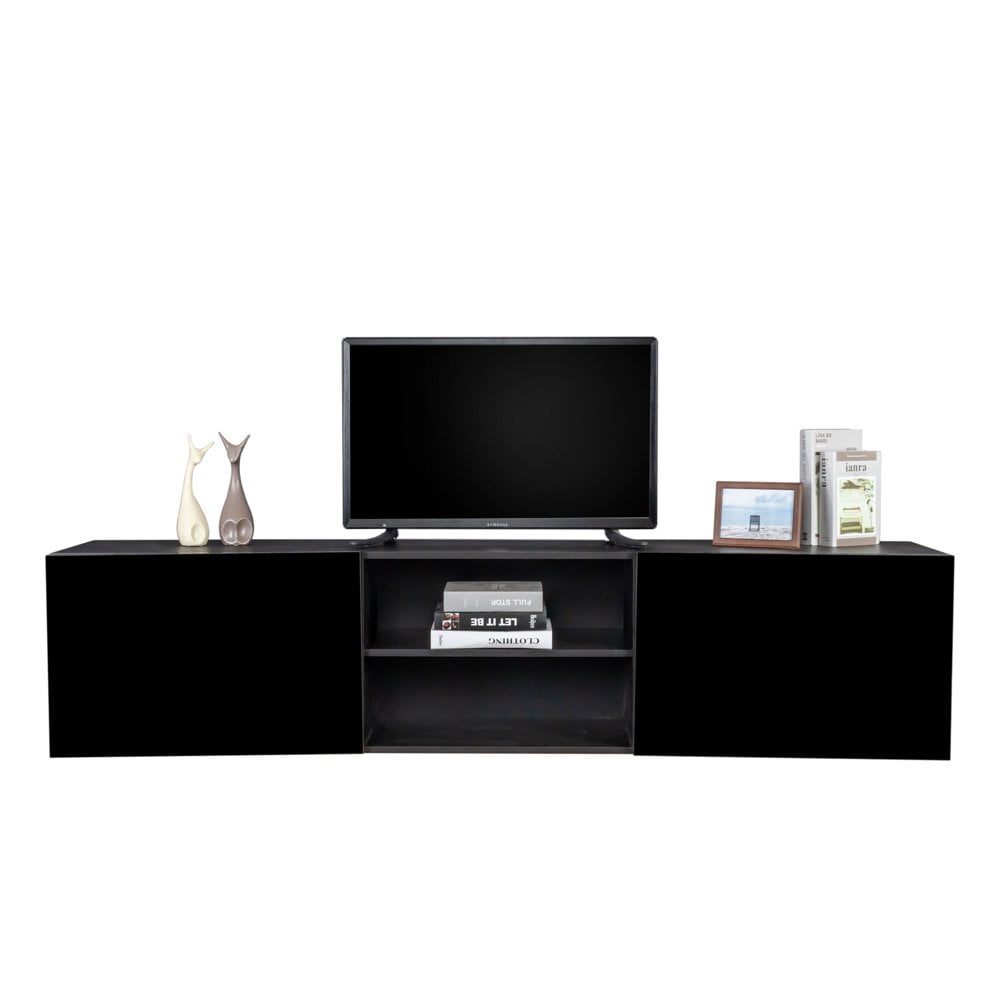 IVV Modern Minimalist 78" Floating TV Stand, High Glossy WallMounted Entertainment Center with