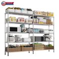 thumbnail image 1 of IVV NSF-Certified 57.8" Wide Wire Shelving Unit, 5-Tier Adjustable Heavy Duty Metal Storage Rack, 1500 lbs Capacity Shelves for Garage, Pantry, Kitchen, Restaurant (Chrome), 1 of 8