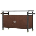 thumbnail image 1 of IVV Outdoor Grill Cart Table with Stainless Steel Top for Kitchen Prep and BBQ, Multifunctional Kitchen Island Grill Table with Side Handle, Hooks, and Spice Rack, Movable BBQ Serving Cart, Brown, 1 of 8