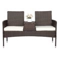 thumbnail image 1 of IVV Outdoor Patio Loveseat Modern Rattan Patio Conversation Furniture Set with Disassembled Iron Frame Brown Gradient Rattan Lover Chair for Garden Lawn Backyard, 1 of 10