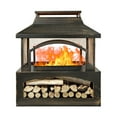 IVV Outdoor Wood Burning Fireplace with Log Storage and Poker Large