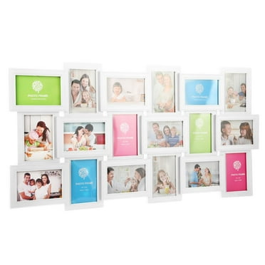 IVV Photo Frames Collage For Wall DéCor, 18 Opening Collage Wall Hanging for 4x6 Inch Picture, White Collage Frame Kits with One-piece Design