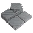 thumbnail image 1 of IVV Plastic Interlocking Deck Tiles Outdoor All Weather Waterproof Flooring Deck Tiles Patio Floor Tile for Pool Balcony Backyard Porch (Twill 12" Square, Dark Gray, 27 Pack), 1 of 10