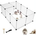 thumbnail image 1 of IVV Plastic Small Pet Playpen,Portable Bunny Pen,13.8" X 13.8" Rabbit Cage DIY Enclosure Yard Outdoor & Indoor Fence for Cat Guinea Pig Hedgehogs Kitten Rat (12 Panels), 1 of 8