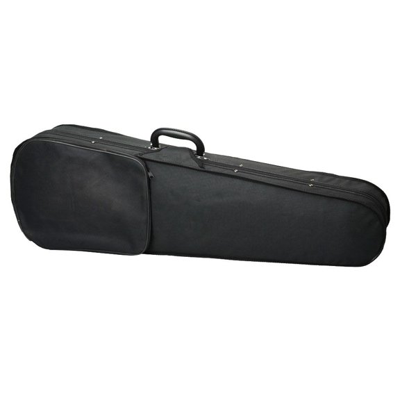 IVV Portable Triangle Shape Instrument Case for for 4/4 Violin, Storage Case Bag with Soft Cloth Fluff Lining, Black + Silver Gray