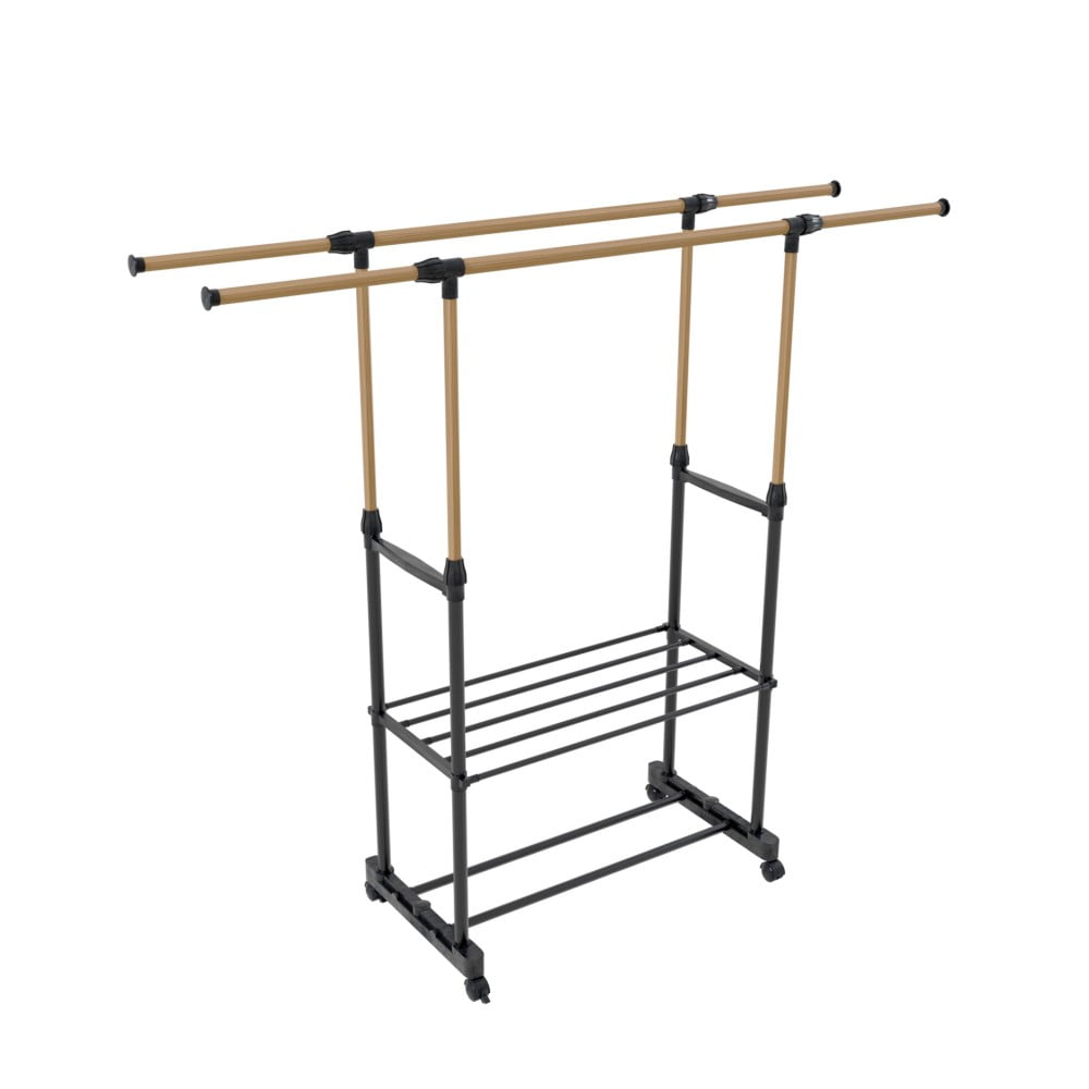 IVV Rolling Clothing Rack with Shelves, Extensible & Adjustable Double ...