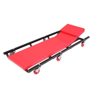Newpoint Motor 40" Low Profile Red Garage Creeper With 6 Casters & Side Pockets