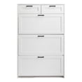 thumbnail image 1 of IVV Shoe Cabinet with 3 Large Flip Drawers & 2 Top Small Drawers, Narrow Shoe Organizer Cabinet Fits for Kinds of Shoes, Slim Shoe Storage Cabinet for Entryway, Hallway, Bedroom (White), 1 of 3