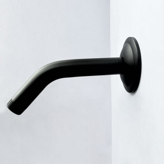 IVV Shower Arm with Flange, 4.8 Inches Wall Mount Replacement Angle Shower Head Arm Wall-Mounted For Fixed Shower Head & Handheld Showerhead, Matte Black