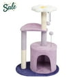 thumbnail image 1 of IVV Stylish 31.5" Cat Tree in Purple, Multi-Level Activity Tower with Sisal Scratching Posts, Enclosed Condo, Curved Perch and Flower-Shaped Top Bed, 1 of 9