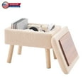 thumbnail image 1 of IVV Teddy Fleece Storage Ottoman – Rectangular Footstool Bench with Lift-Off Lid, Hidden Storage Compartment, Solid Wood Legs, 300lb Capacity, Beige, 1 of 7