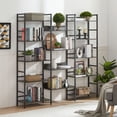 thumbnail image 1 of IVV Triple Wide 5 Tier Bookshelf, 70" Tall Bookcase with Open Display Shelves, Industrial Large Bookshelves and Bookcases with Metal Frame for Living Room, Bedroom, Home Office - Dark Gray, 1 of 8