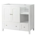 thumbnail image 1 of IVV White Bathroom Cabinet, Double-Door Vanity Base Cabinet with 2 Drawers and Open Shelves, 35.43"L x 18.11"W x 32.28"H, 1 of 7