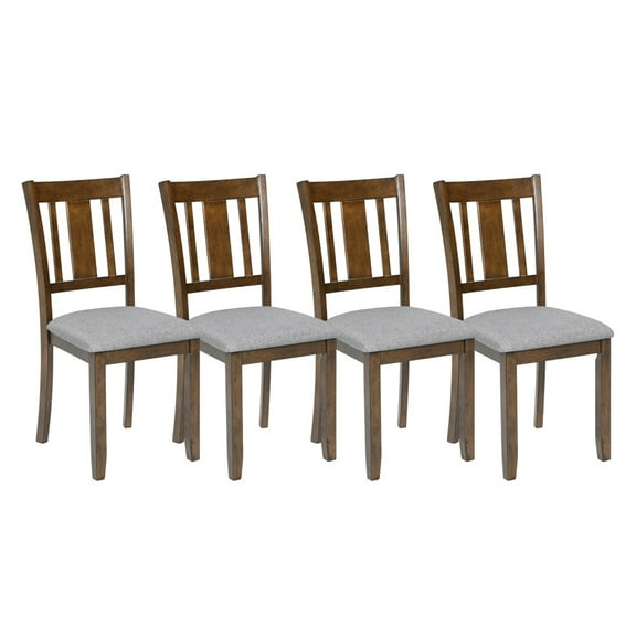 IVV Wooden Dining Room Chairs Set of 4, Farmhouse Kitchen Side Chairs for Kitchen, Dining Room, Easy Assembly, Walnut