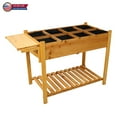 thumbnail image 1 of IVV Wooden Raised Planter Box Stand with 8 Grow Grids, Foldable Side Table, and Bottom Storage Shelf, Outdoor Elevated Garden Bed for Patio, Backyard, Balcony - Brown, 1 of 10