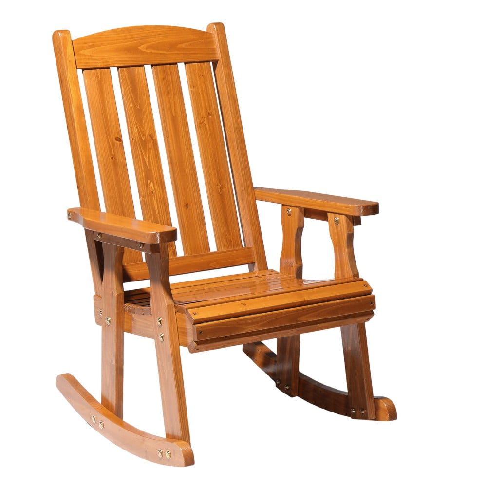IVV Wooden Rocking Chair with Comfortable Swing Angle, High Backrest ...