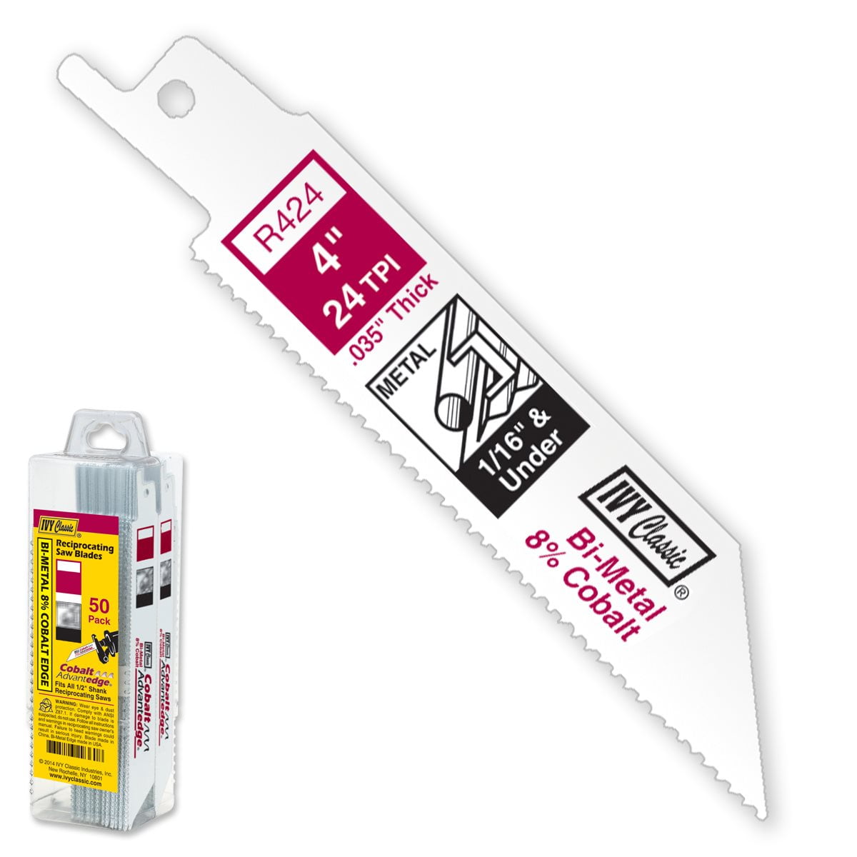 IVY Classic 6-Inch 6 TPI Bi-Metal Reciprocating Saw Blades For Plaster & Wood - 5 Pack