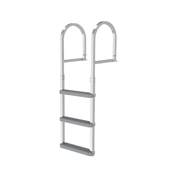 IVY&LANE 3 Steps Aluminum Alloy with Non-Slip Wide PP Steps, Removable in Seconds, Fits Spaces for Dock,Pool,Lake,Boat,500LBS