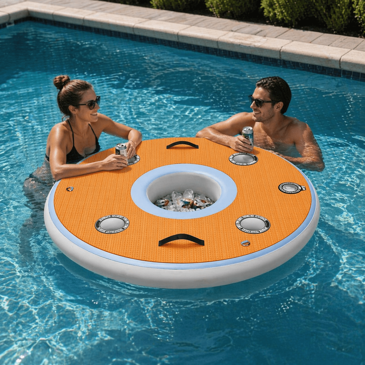 Floating Bar Raft IVY&LANE 4FT Inflatable Floating Bar,Portable Floating Party Raft,Water ...