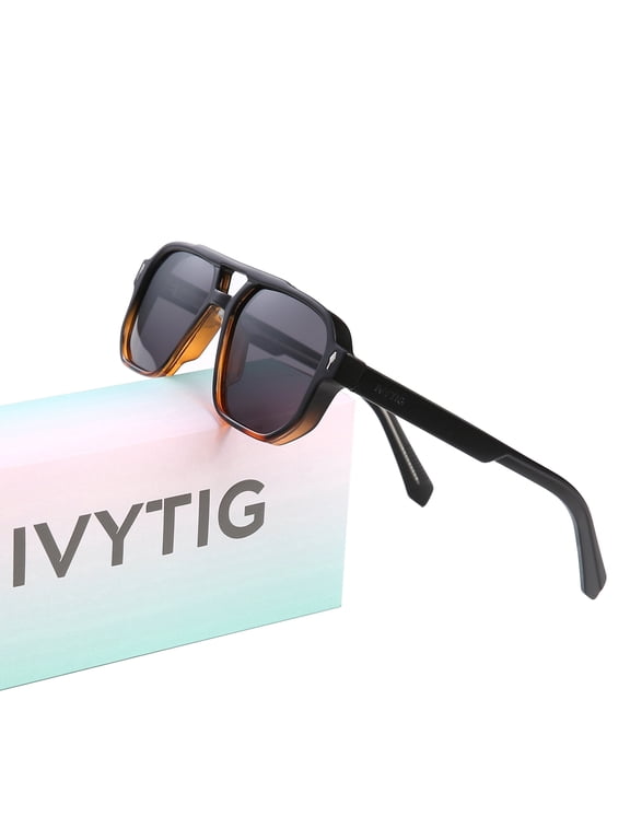 Muse Black Orange Gradient Avaitor Polarized Sunglasses for Men
